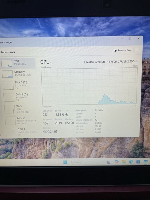 Laptop Gaming Acer Nitro, i7-8750H , 16gb ram, ssd, GTX