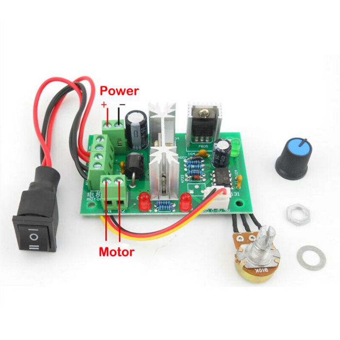 Regulator de turatie motor cc PWM 6A 6-30V -Schimbare sens. Nou!