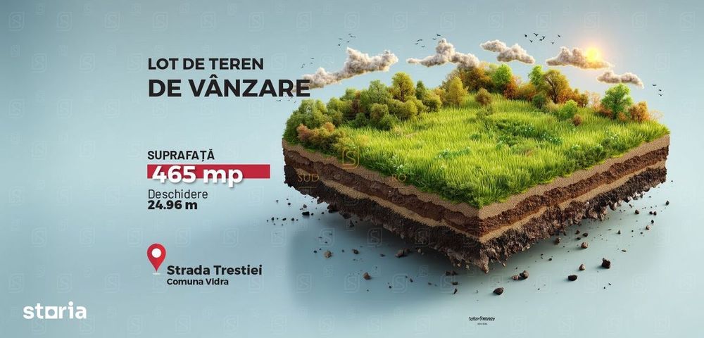 Lot de teren intravilan, 465mp, Str.Trestiei, Mamina, Comuna Vidra, IF