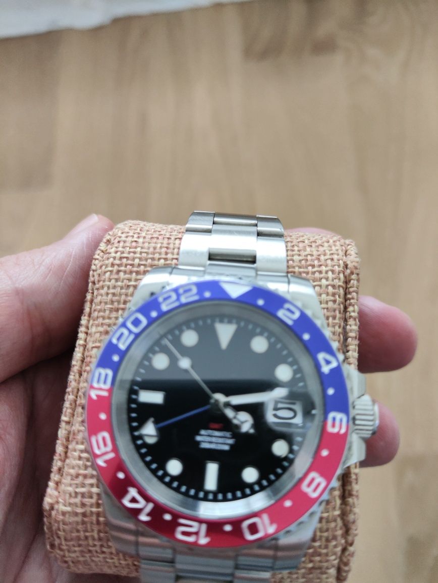 Rolex GMT master homage. Pepsi  no logo