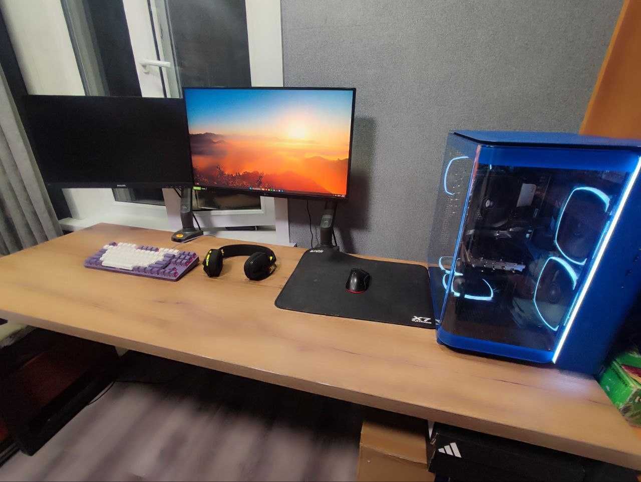 Игровой ПК (7800X3D + RX 7800XT + 32GB DDR5 + 2TB NVMe) + Два монитора