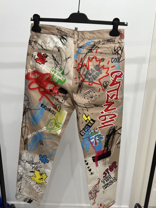 Pantaloni DSQUARED Street Art Hockney Trousers - 16 ani