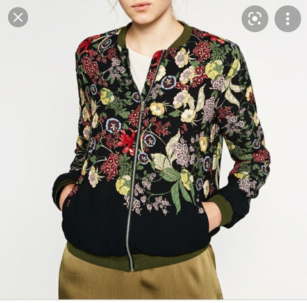 Zara TRF outerwear яке на цветя бомбър М/L