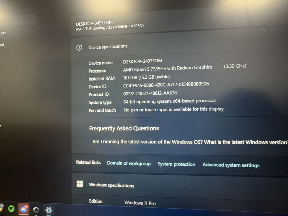 Laptop Asus TUF Gaming A15