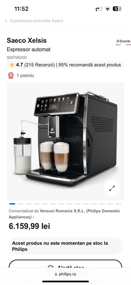 Vand expressor automat SAECO SM7580 - in perfecta stare