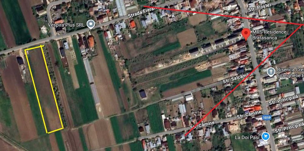 Teren intravilan, 7000 mp, deschidere 32 ml, Bratasanca - Ungureni