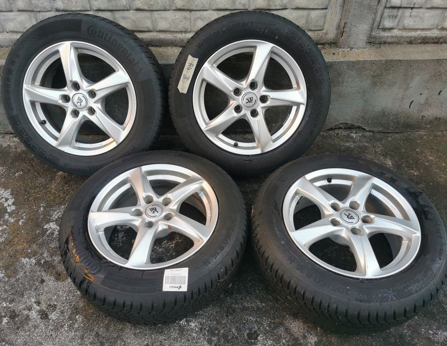 jante aliaj (VAG) 5 x 112 + anvelope iarna 205 60 R16 92H profil 6mm