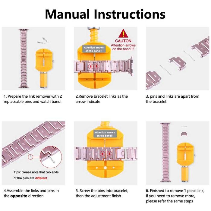 Brățară Myada compatibilă cu Apple Watch 38mm/40mm, roz auriu*