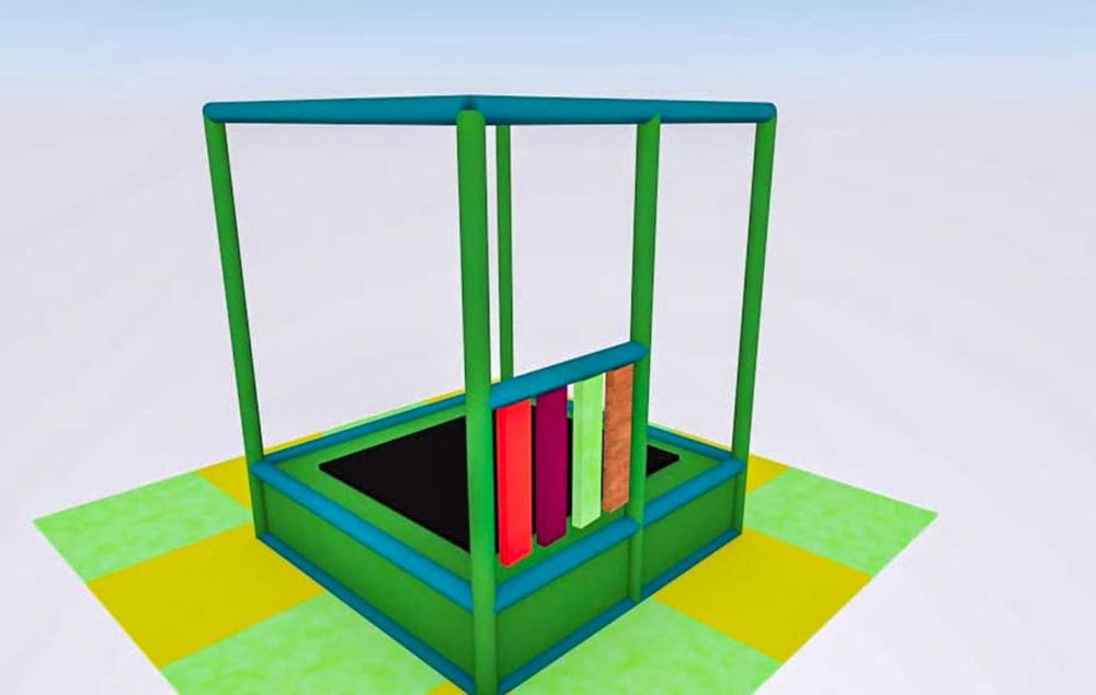 Loc de joacă cu trambulină – DBT-03 – 2,50m*2,50m*2,50m (L*l*h)