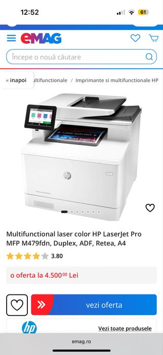 Multifunctional laser color HP LaserJet Pro MFP M479fdn
