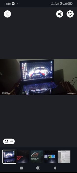 Super Noutbuk RoG сотилади. Lyuboy programma va igralarni tortadi .