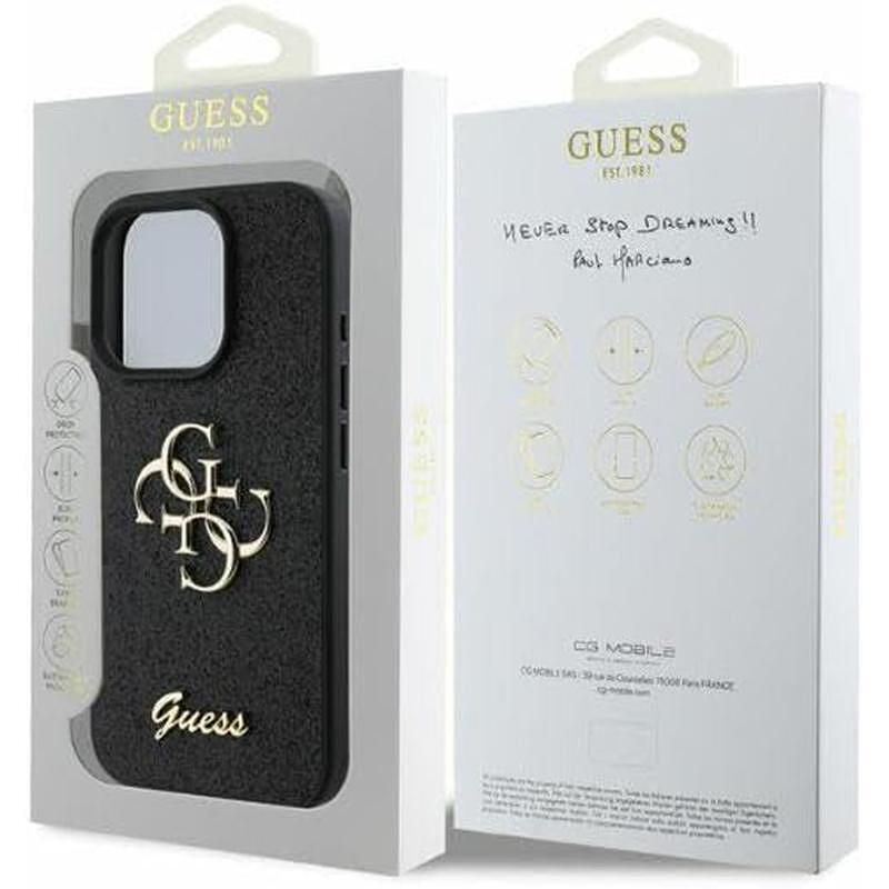 Guess glitter fixed big 4g – iphone 16 pro max – черен