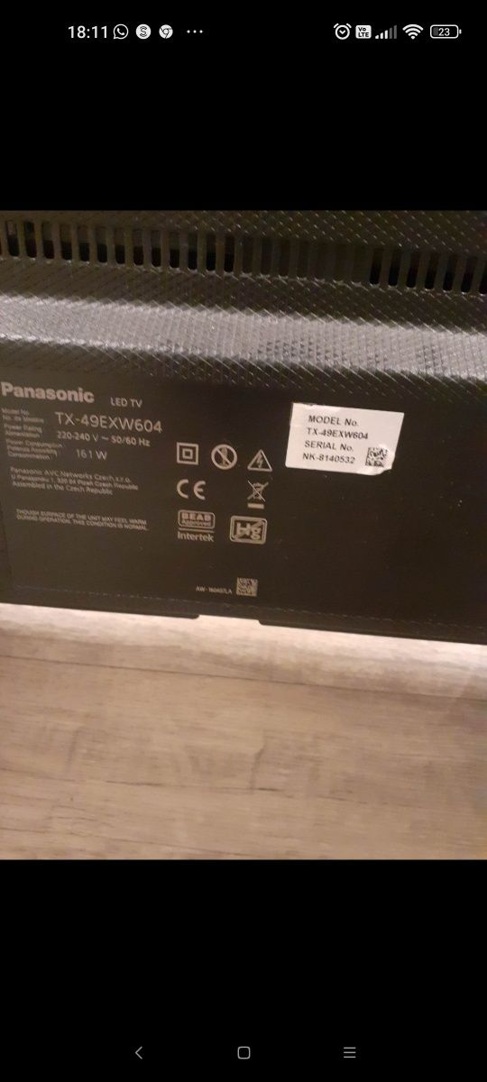 Placa baza Tv smart Panasonic TX 49EXW604