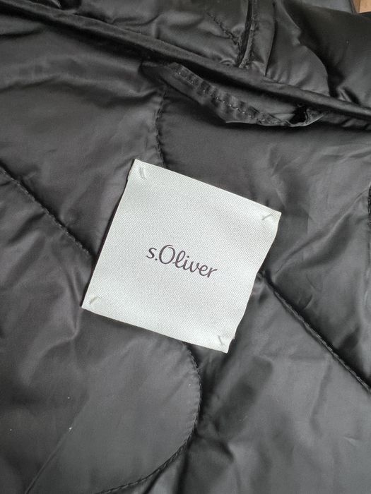 Черно дамско шушляково дълго яке с качулка sOliver black Label