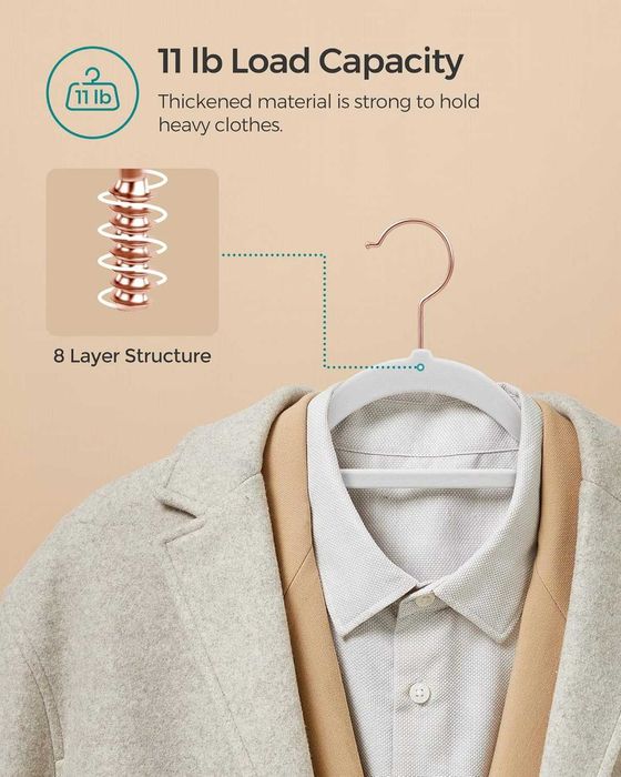 Здрави закачалки за дрехи с плюшено покритие - 10 бр