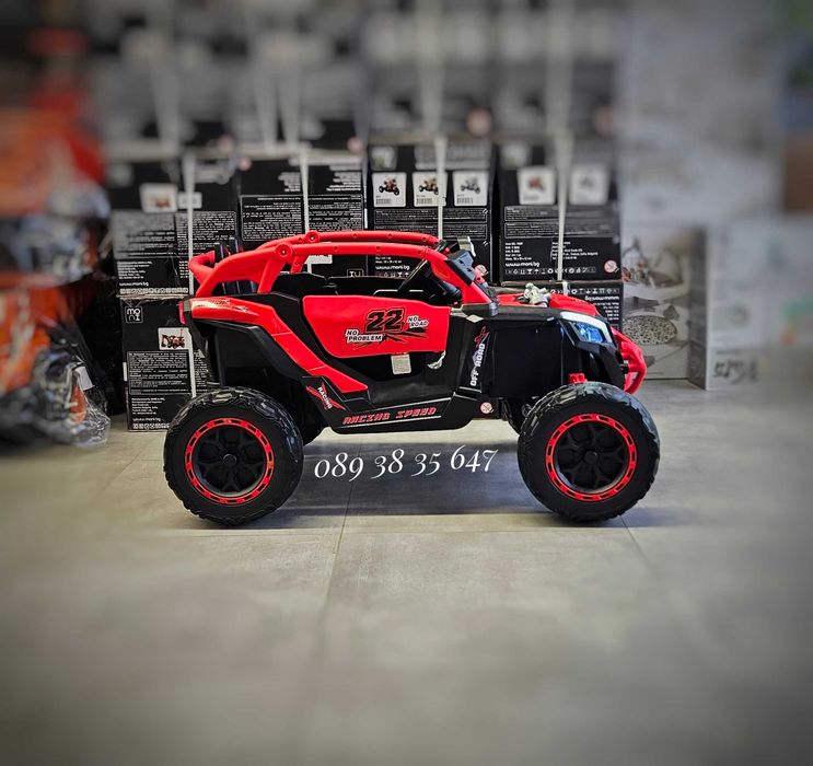 ТОП ЦЕНА!НОВО!Акумулаторен джип Kansas RED с 24V батерия,меки гуми,4x4