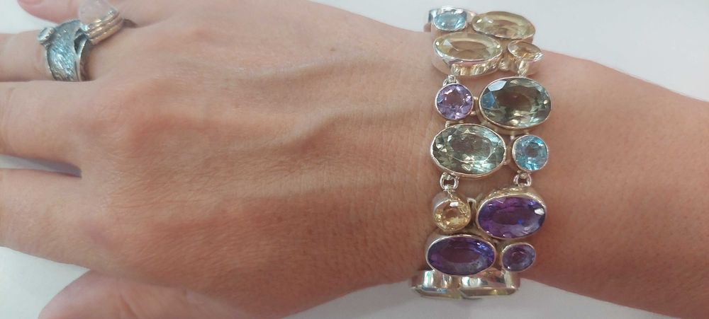 Bratara spectaculoasa din argint 925 cu pietre naturale !!!