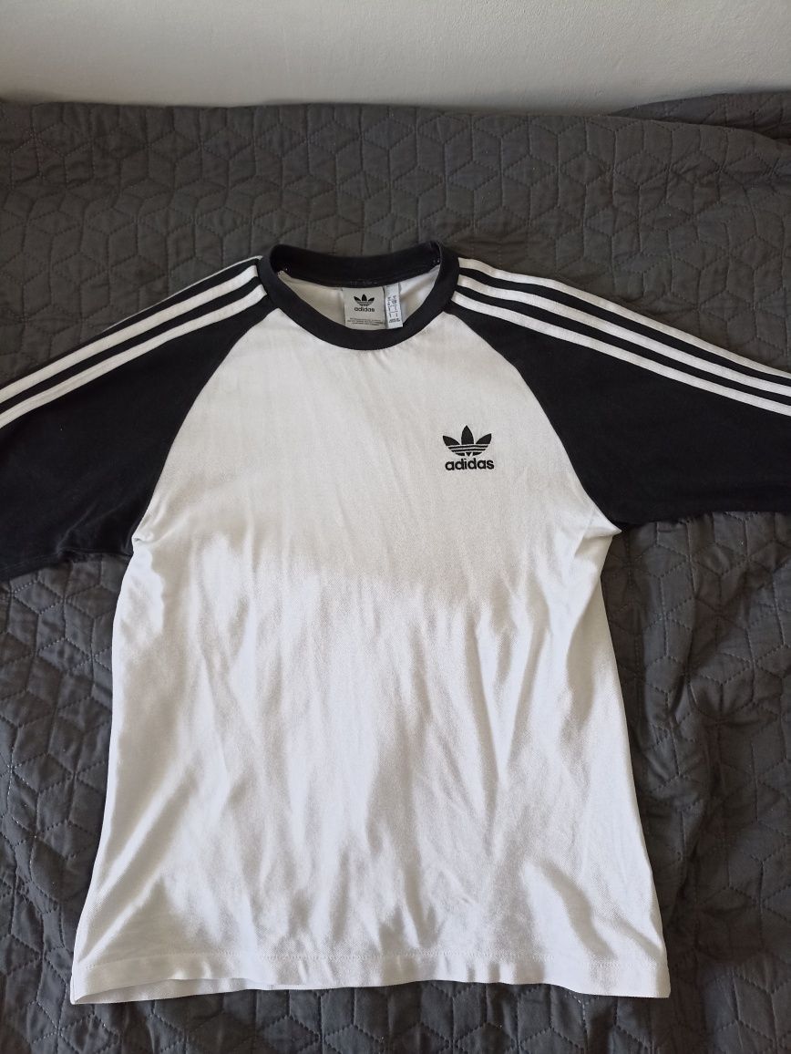 Bluza Adidas albă black stripes pentru barbati