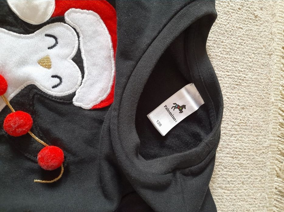 set hanorac Craciun sarbatoare c&a bluza 7 8 ani 128 impecabil ca nou