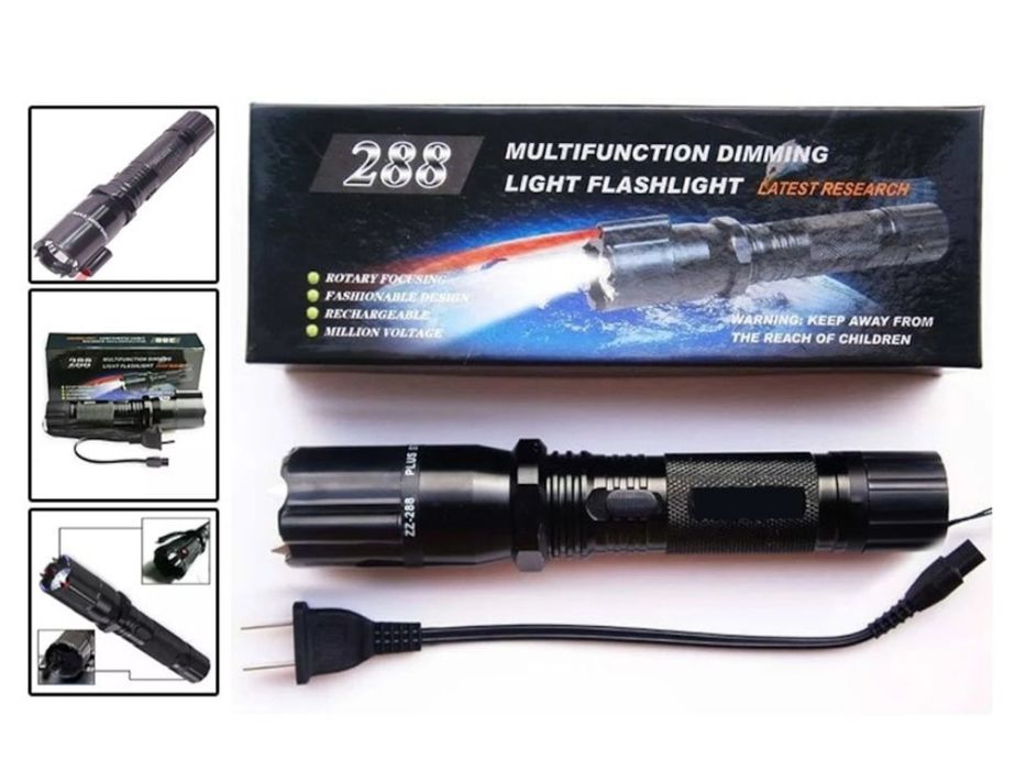 Lanterna 3 in 1 cu laser ,electrosoc,acumulator carcasa din aluminiu