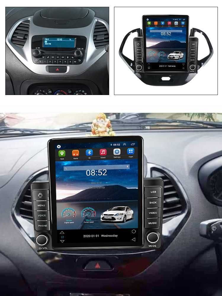 Navigatie Ford Figo 2015-2018 ,Tesla, Android 13, 2+32GB ROM, 10"