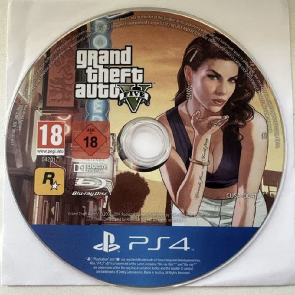Диск на PlayStation 4 гта 5,6500 торг
