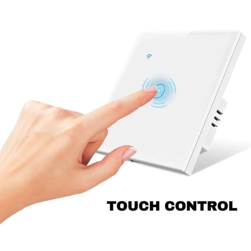 Intrerupator smart touch, WiFi, Sticla securizata, iUni 1G, 10A