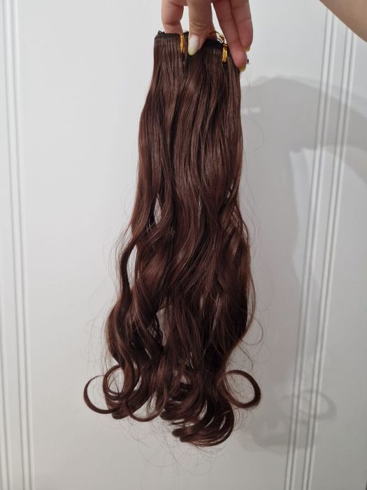 Extensii de par ondulate, 5 clipsuri, diverse culori, NOI, 60 cm