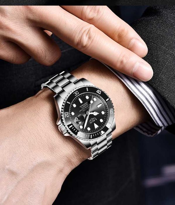 Ceas barbatesc elegant bratara inox 30m
