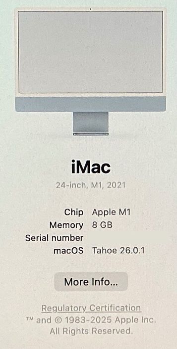 Продавам iMac 24” (2021) с M1 чип, в син цвят, в отлично състояние!