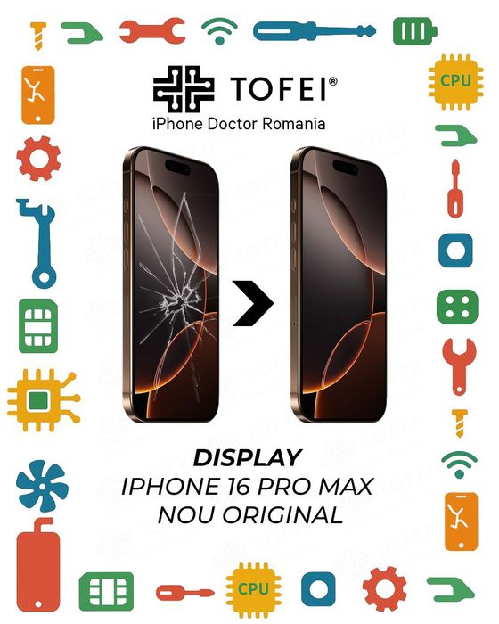 Display iPhone 16 Pro Max nou Apple ORIGINAL