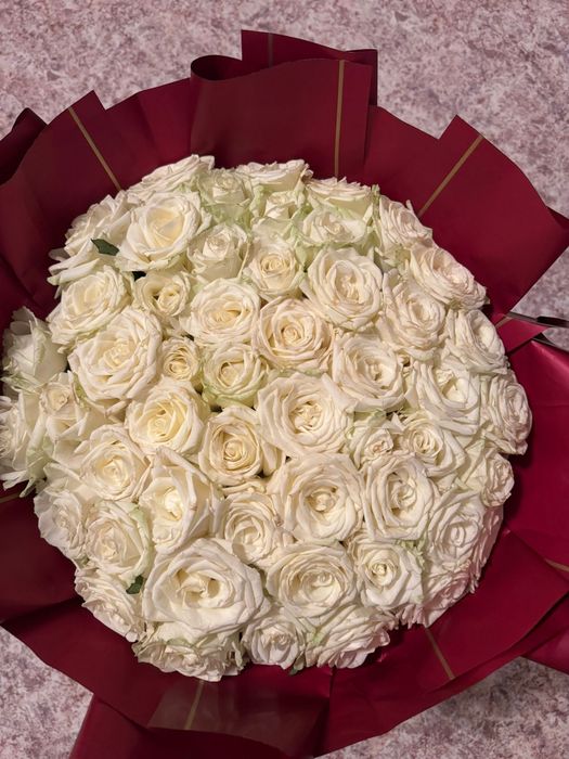 Букет 51 роза белый