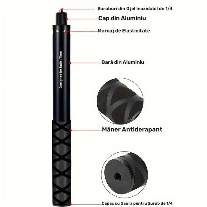 Invisible Selfie Stick invizibil Insta360 X2 X3 X4 X5 GoPro Max - 1.5m