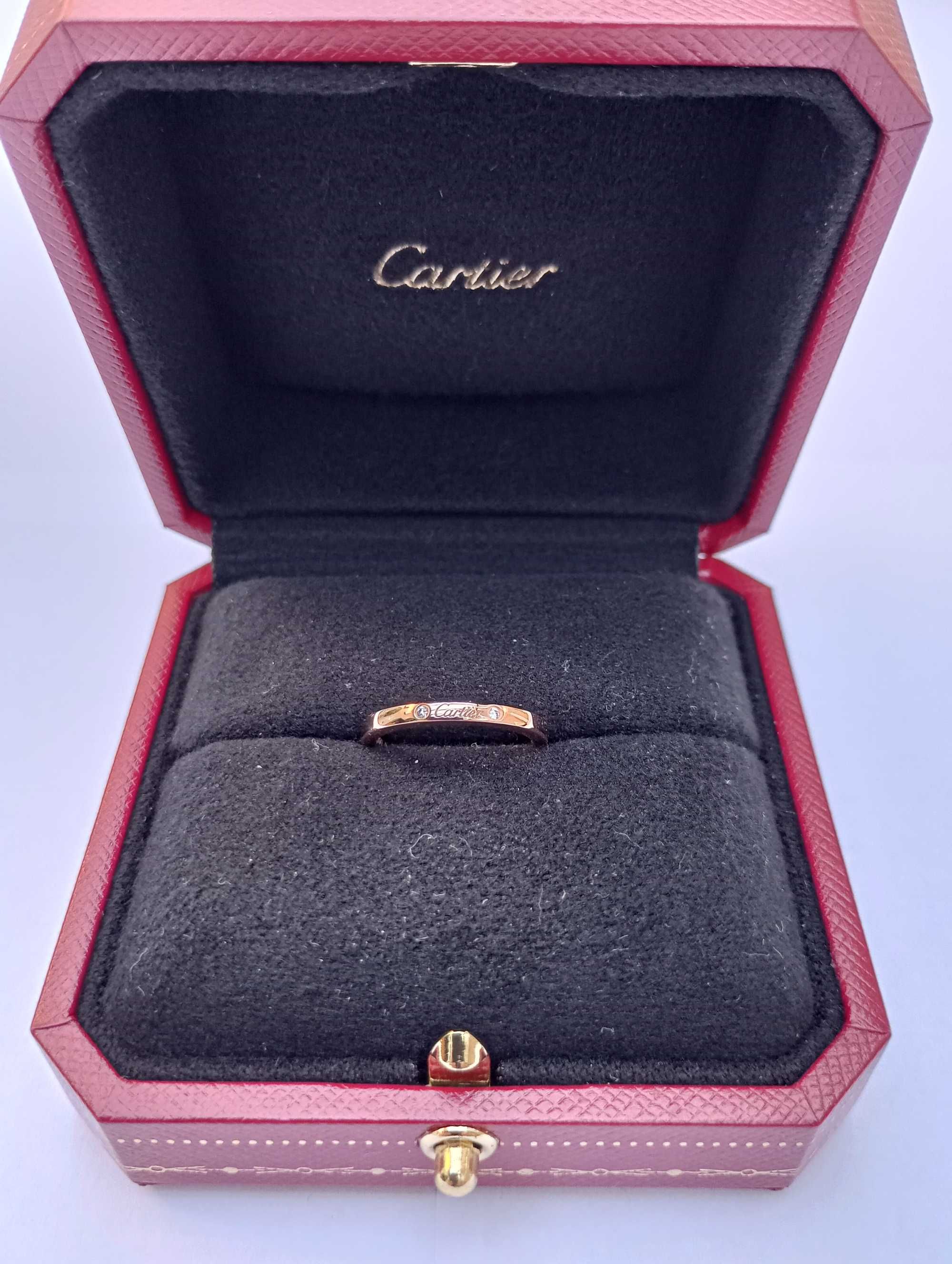 Inel Original Cartier  Ballerine 3P cu diamante - Marimea 48