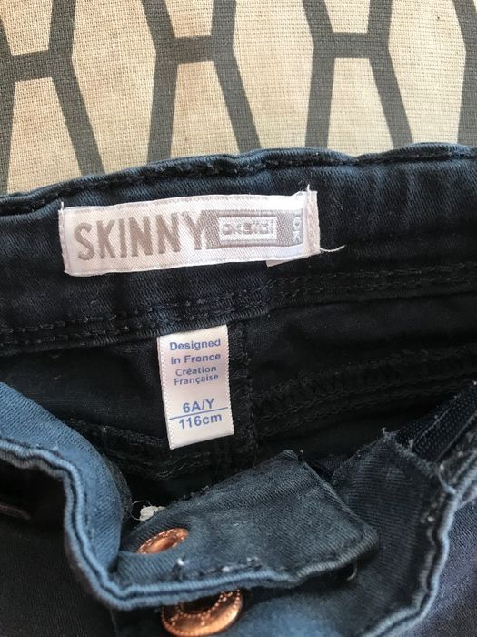 2 чифта детски дънки Okaidi Skinny 6 години, 116см тъмно сини и черни