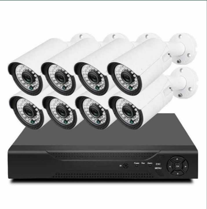 Комплект 8 броя камери за видеонаблюдение FULL HD IP 67 + DVR