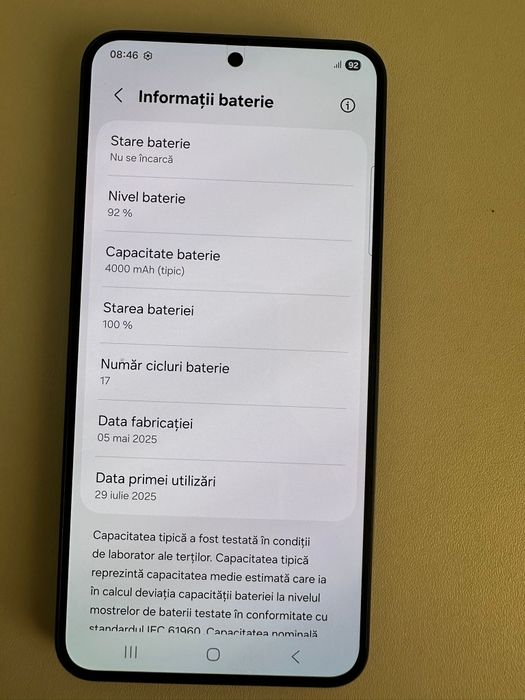 Telefon SAMSUNG S25 17incarcari ca nou! predare persoana Adj