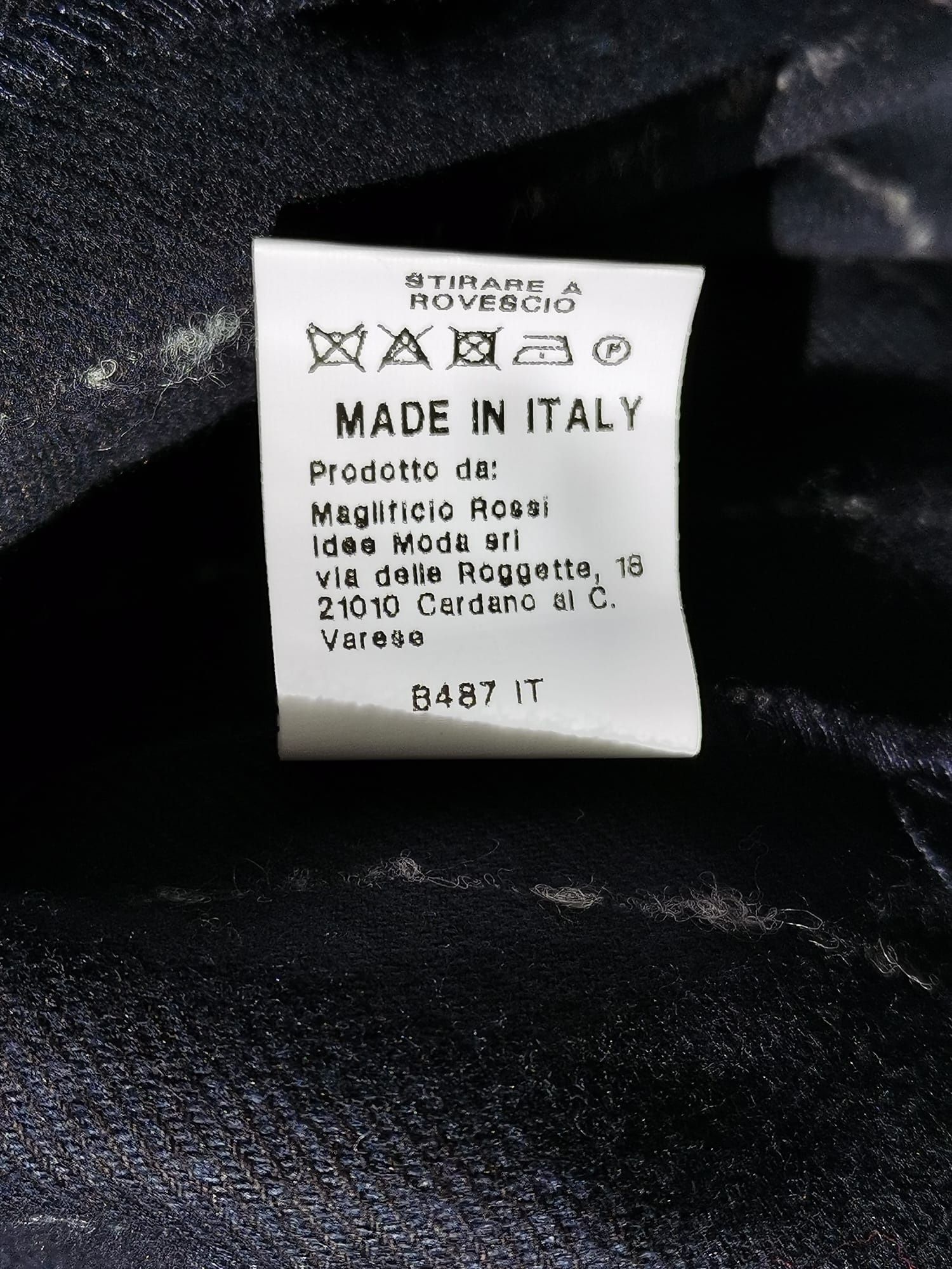 Sacou bleumarin bumbac piele ecologica umar cazut Made in Italy