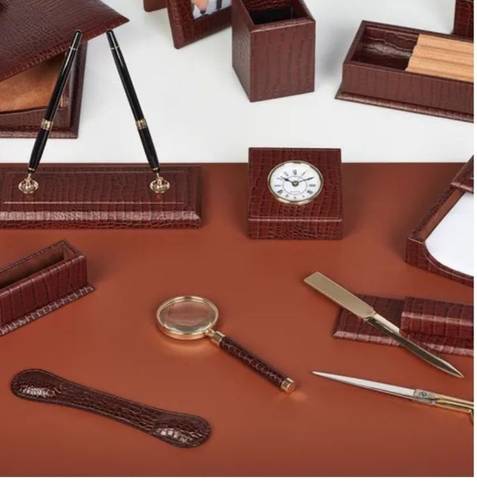 Набор настольных экскюзивний офисный кожаный, 13 предметов, CROCODILE,