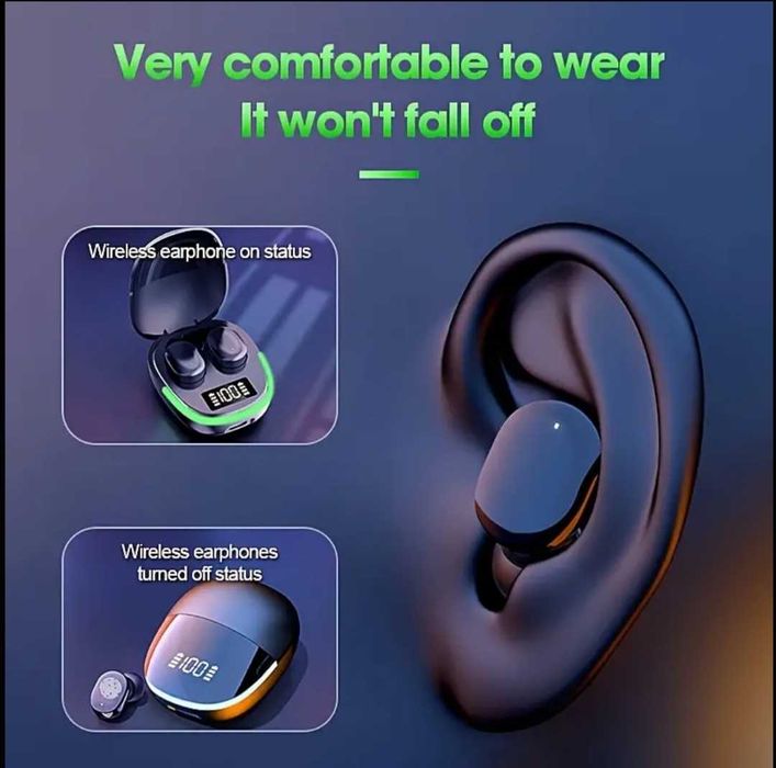 Безжични слушалки G9 Cool с LED дисплей и калъф за зареждане