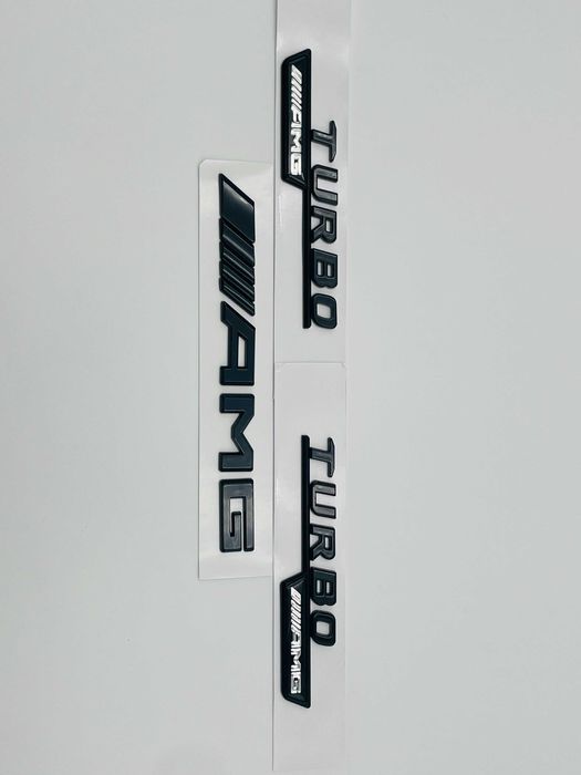 Set Embleme Compatibile Mercedes turbo AMG negru