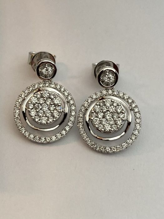 Cercei aur alb 18kt.cu diamante 0.90ct