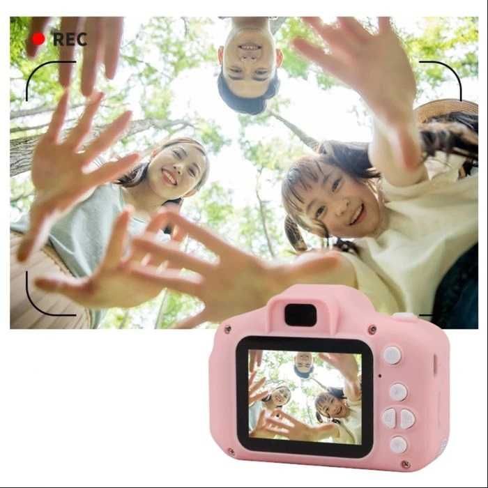 Детски фотоапарат STELS W304 с 64GB карта, Селфи, Full HD видео, Игри
