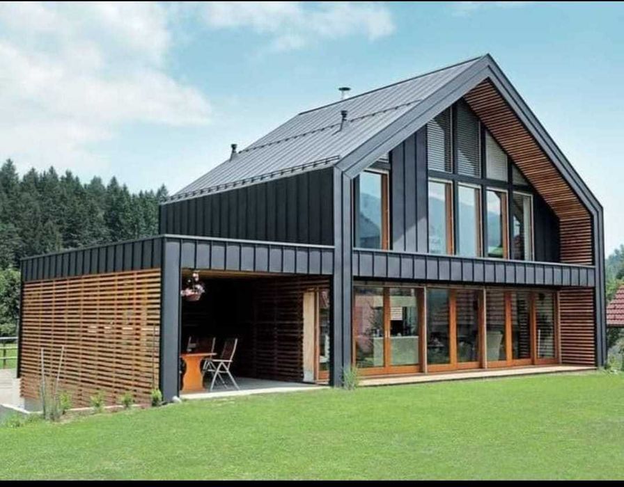 Cabane stil A Frame si case din structura de lemn, dimensiuni in funct