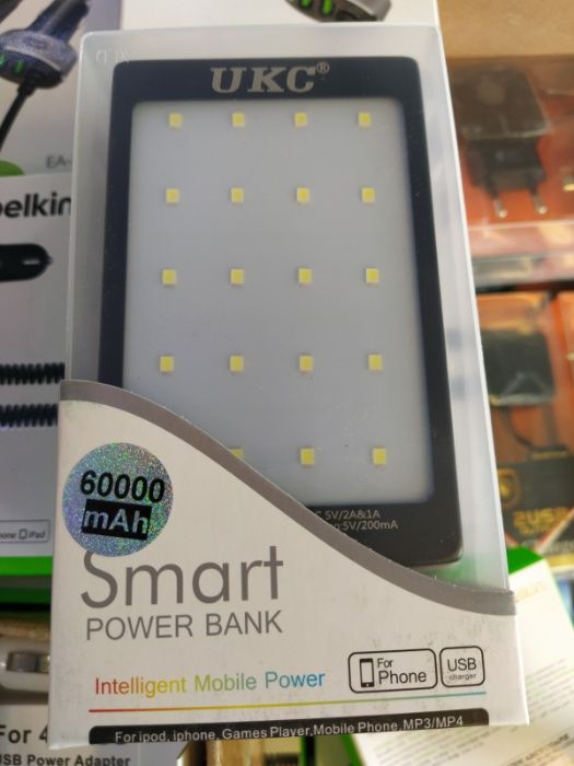 Соларно зарядно, соларна батерия,Power Bank 60000mAh, за телефон, табл