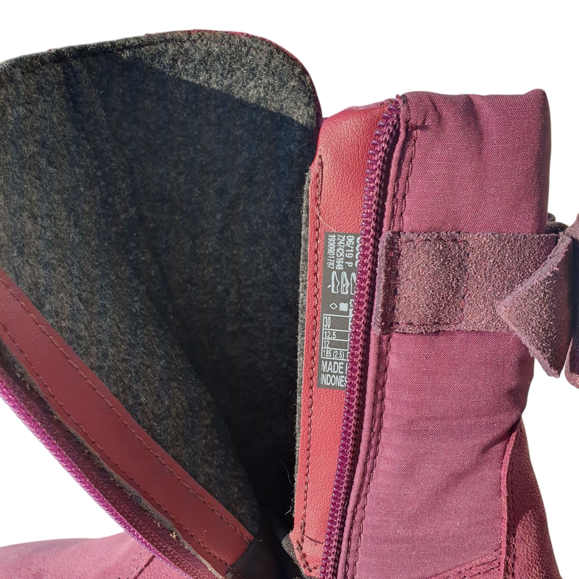 Cizme noi Ecco 30, din piele, impermeabile, Gore-Tex, roz 20 cm inter.