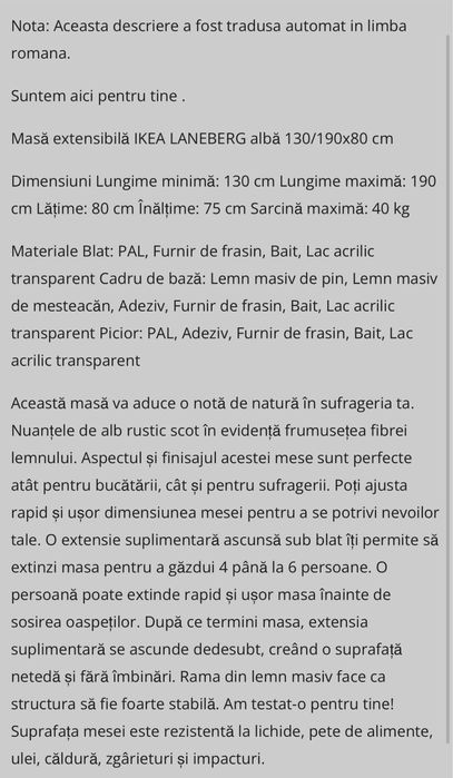 Masa extendibila ikea