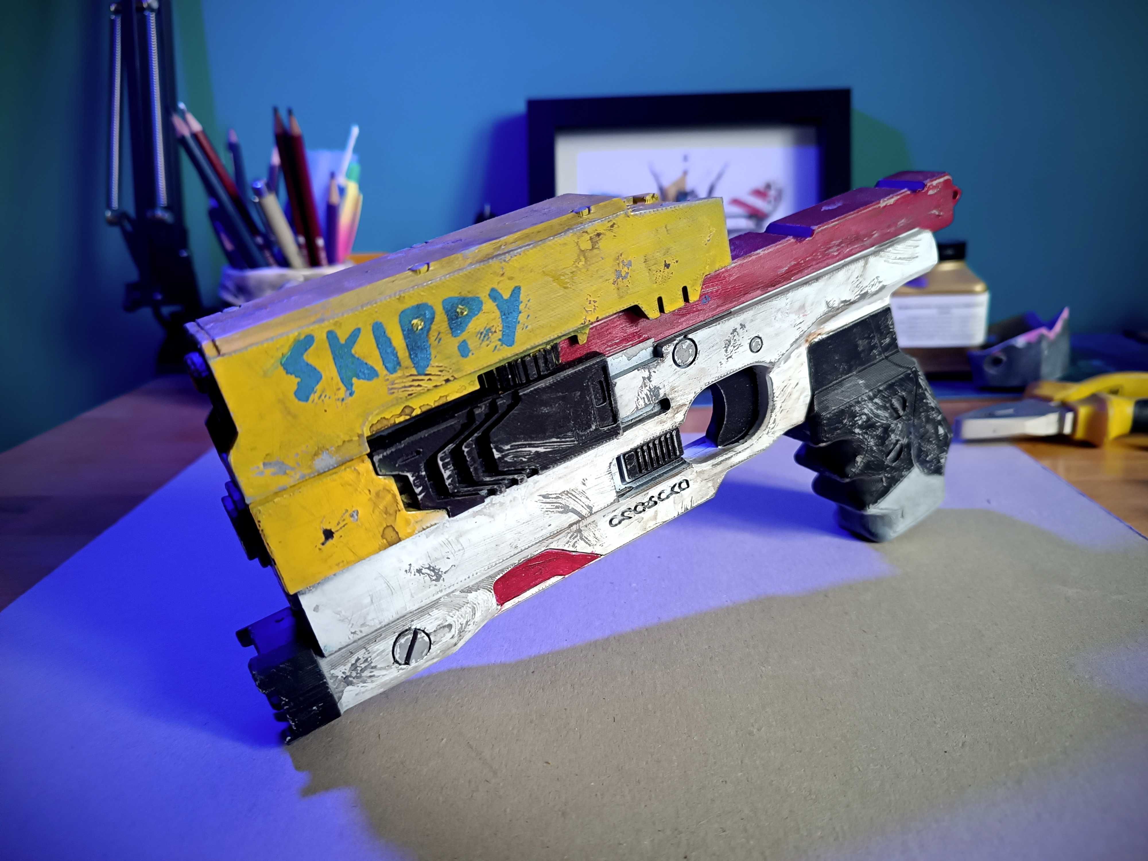 Cyberpunk 2077 Skippy Cosplay Косплей пистолет - реквизит