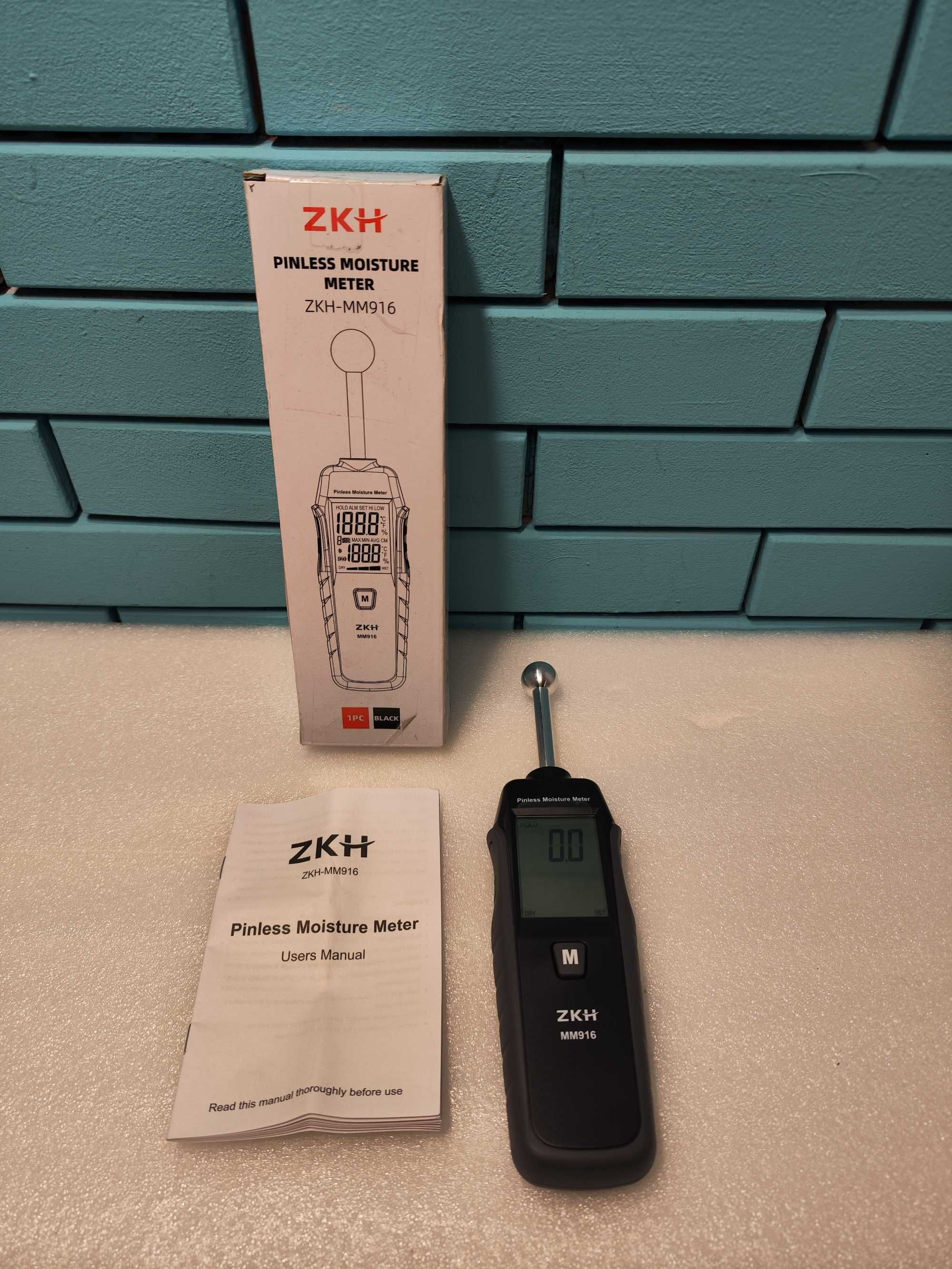 ZKH Влагомер за стени с монтаж, 20-40 мм, MAX/MIN/AVG, Черен