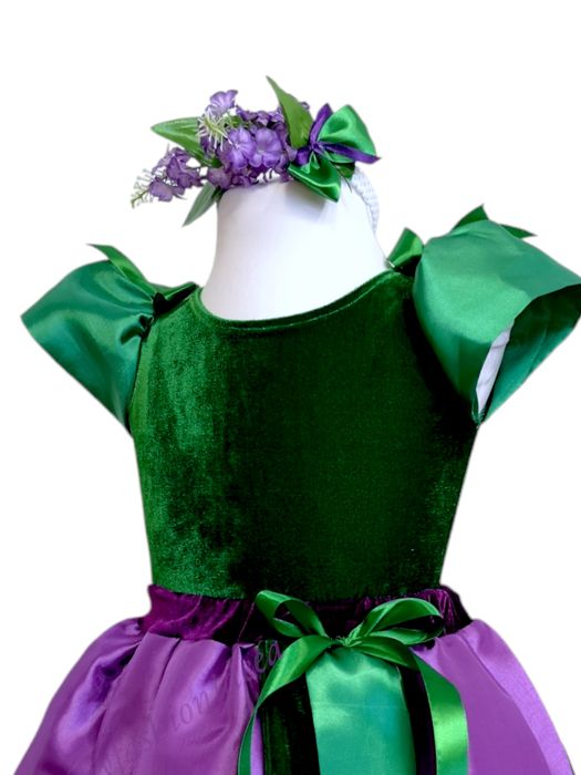 Brândușa costum serbare rochiță mov fete made în România